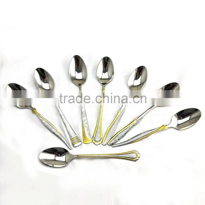Polishing flower printing stainless steel cutlery set