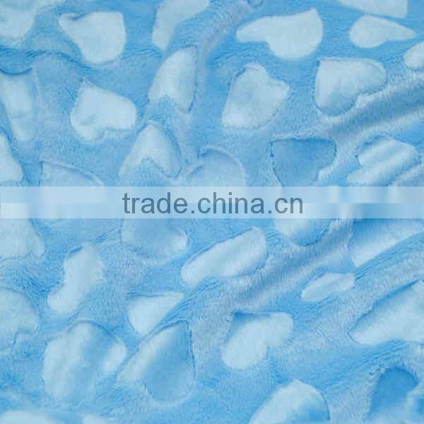 Wholesale High Quality 12 Colors in Stock Minky Heart Emboss Velboa