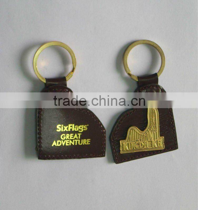 fashional leather key chain with rubber material