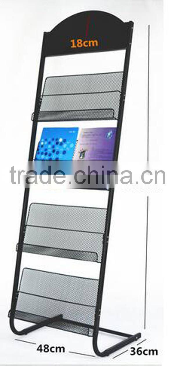 Powder Coating Metal Magazine Display Rack Booklet Stand Brochure Holder