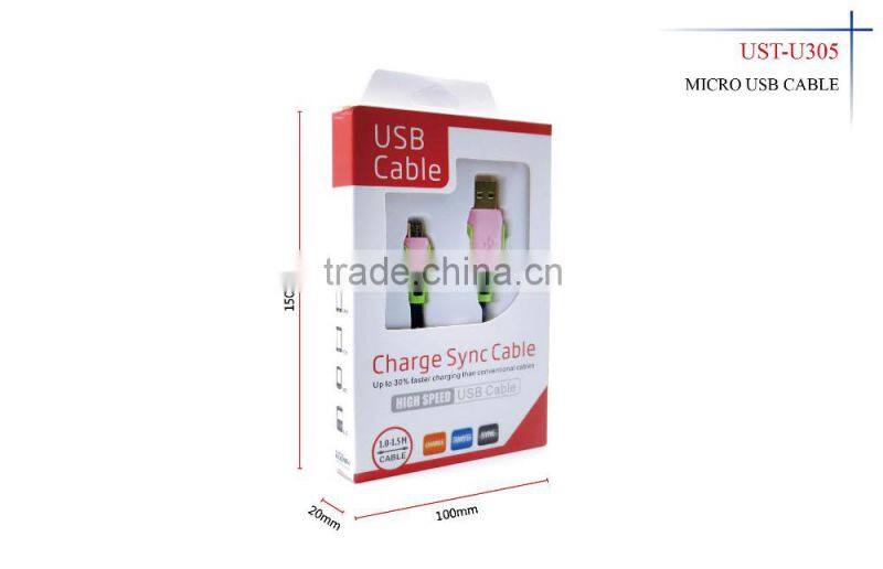 high quality mobile phone cables,steel braid usb 2.0 to micro usb cable charger and sync cable with retail box