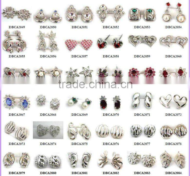 Fashion metal silver pendant with think chain drop earrings ,decorated with fake leather,Customized Colors or LOGO and OEM desig