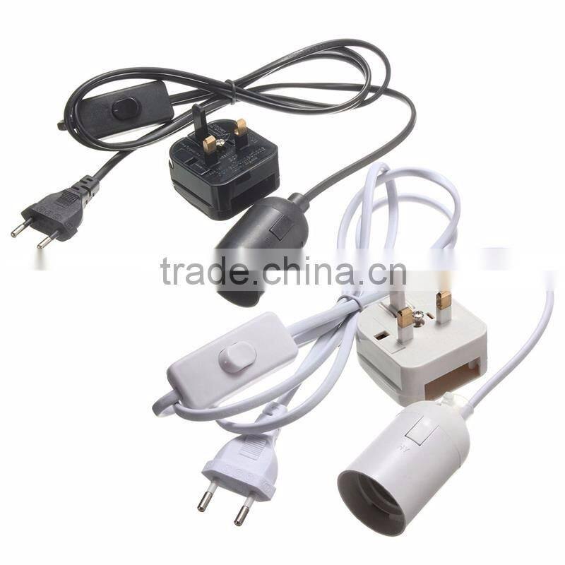 E27 1.5M Plug In Lamp Base Light Socket Switch Cable Vintage Antique Household Lamp Holder EU/UK Plug