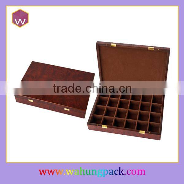Custom White Wooden Tea Bag Packaging Box With 9 Compartments