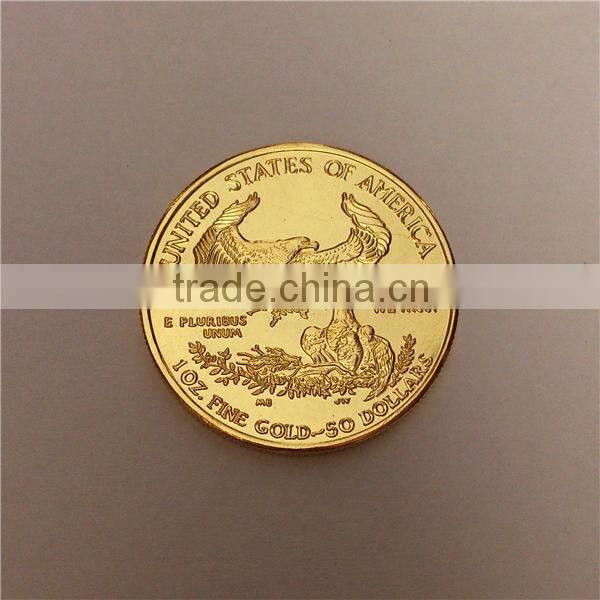 Thick Gold Plated Tungsten Gold Eagle Coin