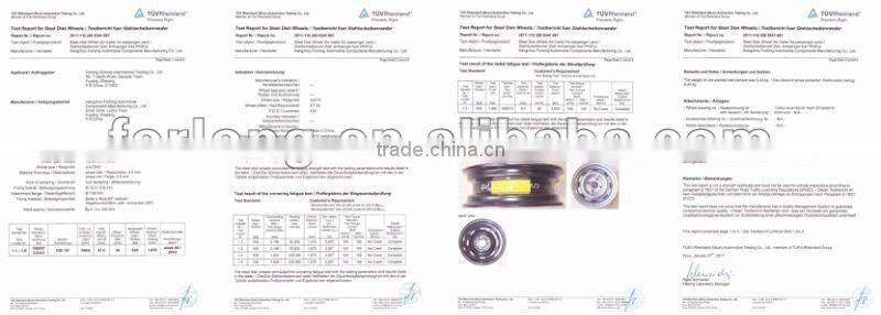 TUV Certificate 13x5j steel wheel