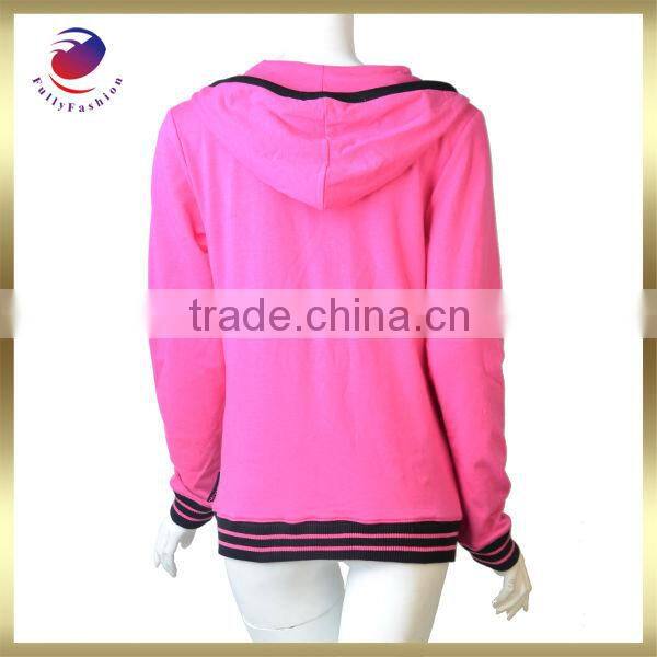 cheap hoodies wholesale logo printed hot pink fashion for women