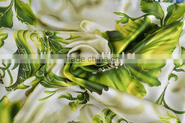 Mulinsen Textile Polyester Printed Green Satin Fabric