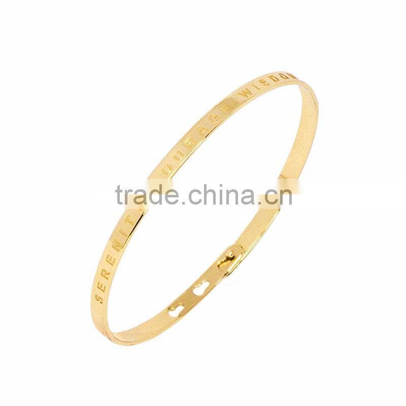 Memories Bangles with Customize Design Word 'SERENITY COURAGE WISDOM' with 4mm/7mm Width