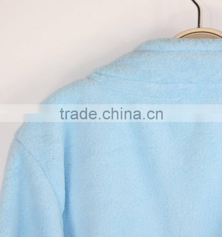 Super soft cheap adults Coral Fleece Bathrobe for the hotel or home