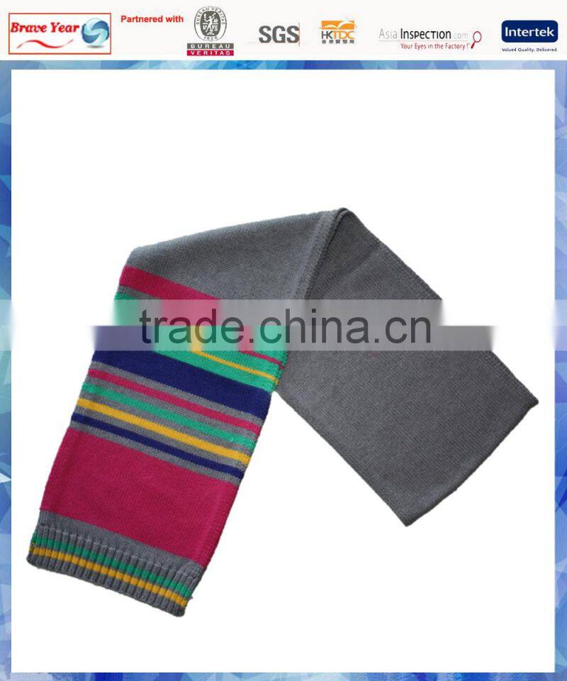 multicolor horizontal stripe scarf for young girls