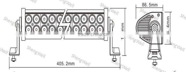 13 inch 9-32v DC IP67 Flood/Spot/Combo led bar light 72w