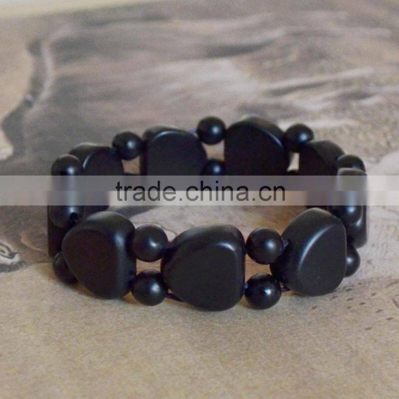 Natural black bian stone bangle