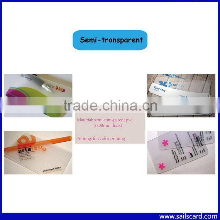 Full Color Frosted Transparent Plastic PVC Round Corner Business Cards