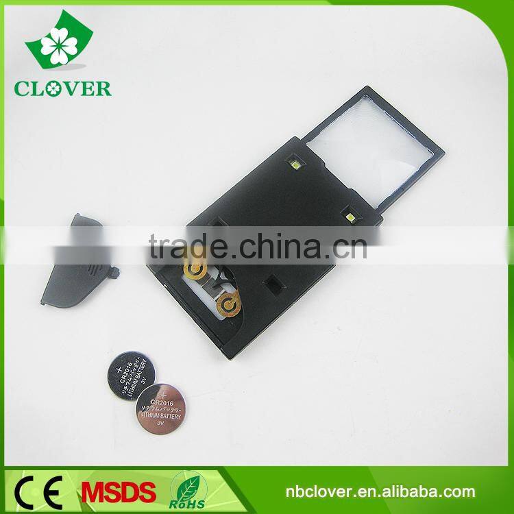 ABS material business cards design 2 LED mini magnifying glass