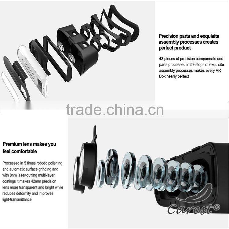 HOT selling vr box 3d glasses virtual reality bluetooth headset with earphone manufacturer