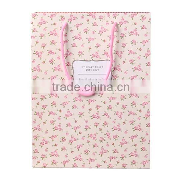 Pink Rose Bloom Birthday Paper Gift Bag