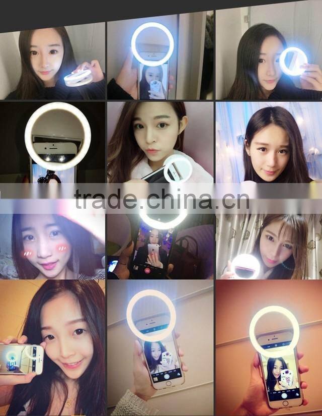 Latest design portable clip on LED selfie lights case universal for selfie