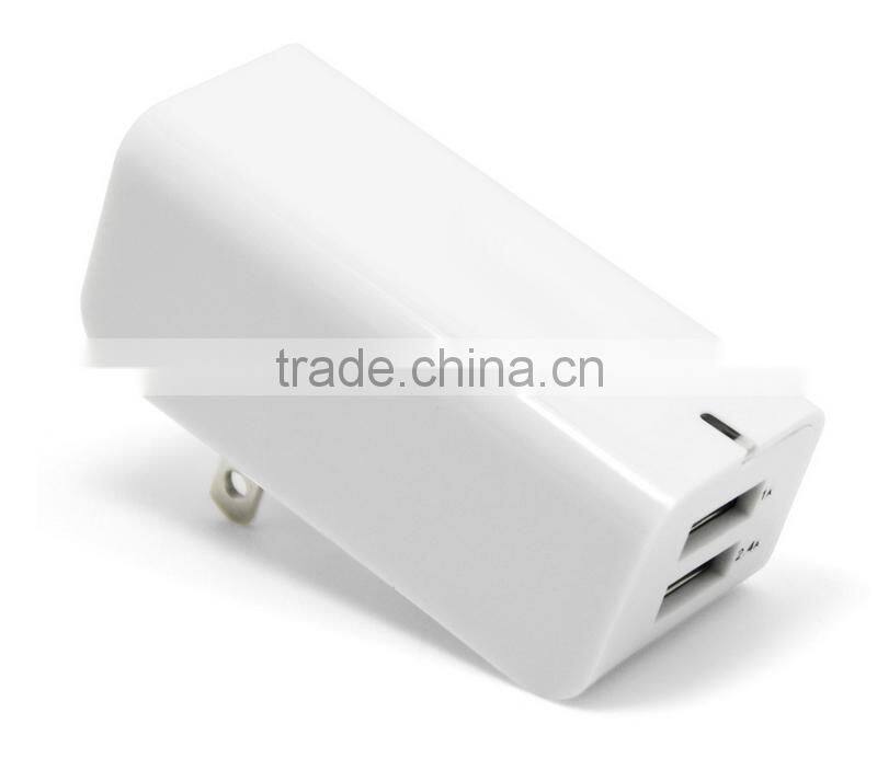 Fortable Dual usb wall home charger US plug for iphone, ipad, samsung and tablet CE, FCC