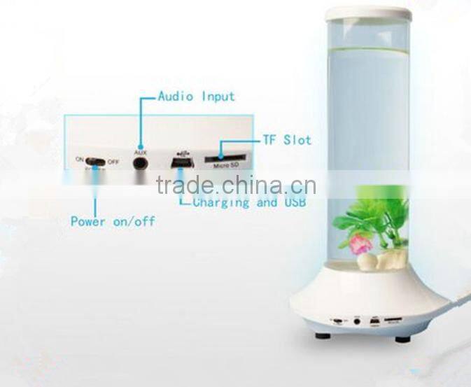 Voice Control LED Pretty Fish Tank Wireless Bluetooth Speaker with Radio