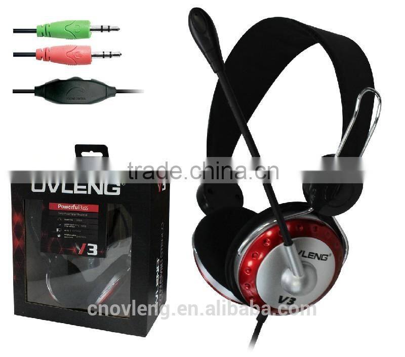 Call Center Telemarketing Computer Headset with detachable Mic