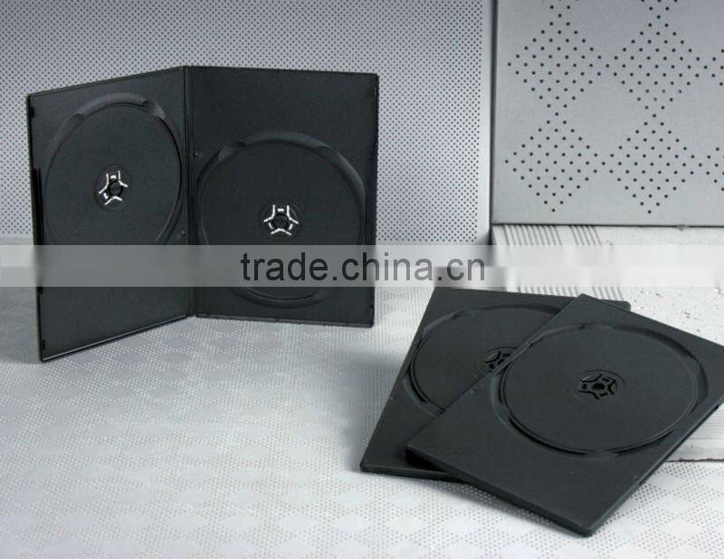 7MM Slim Double Black Cover Plastic Long DVD Case