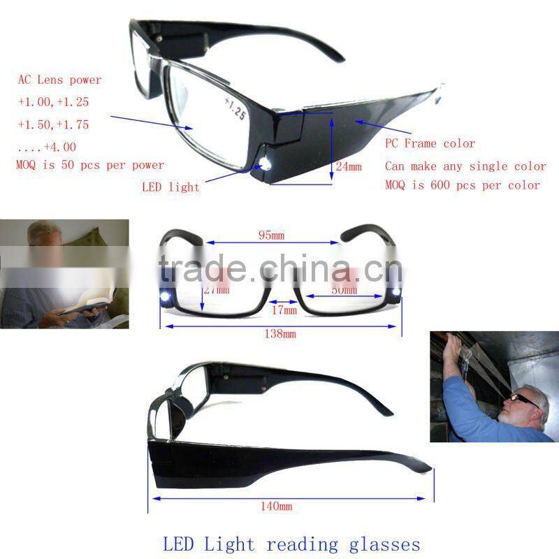 Light reading glasseswith case, LED Reading Glasses Fashion LED Light Reading Glasses LED Light up Read