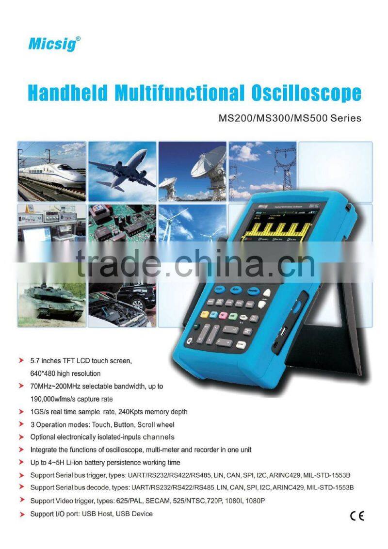 Micsig MS310S Digital handheld oscilloscope (2Ch,100Mhz)Isolated Channel usb oscilloscope