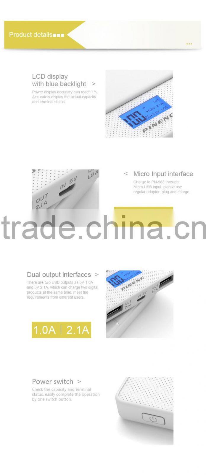 High Quality Original PINENG Powerbanks, Hot Selling Pineng Power Bank 10000mAh, Genuine PINENG Power Bank for Mobile Phones