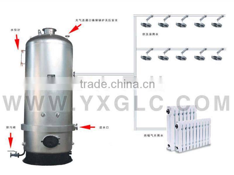 Vertical Atmospheric Pressure China Oil / Gas Wood Fired Hot Water Boiler