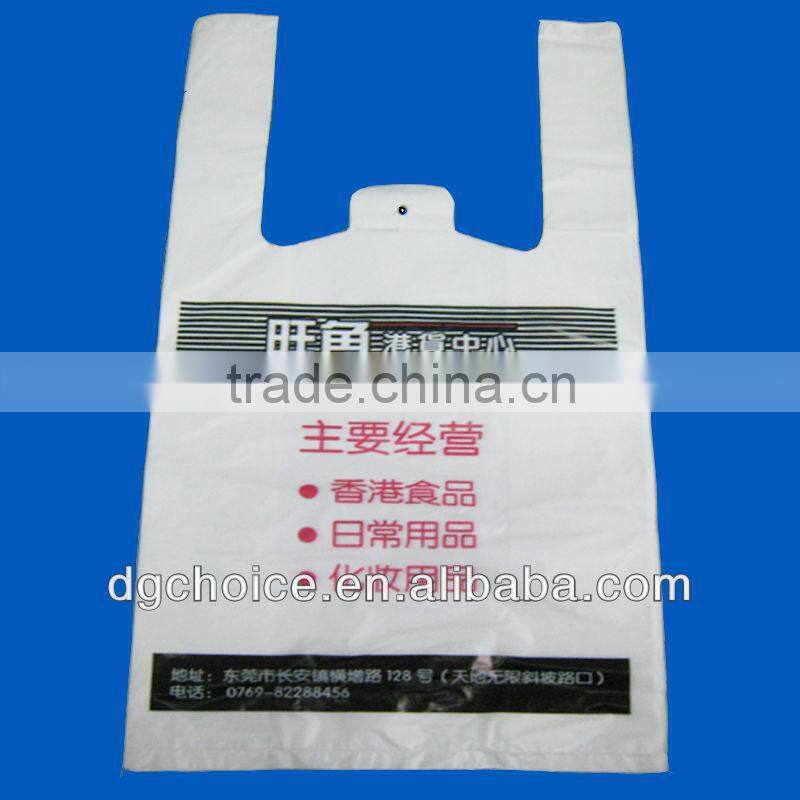 Wholesale cheap shopping supermarket shopping custom printed plastic T-shirt bag