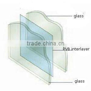 laminated glass 3mm-19mm with 3C/BV/ISO(manufacturer) 6+0.38+6 4+0.76+4 3+0.38+3
