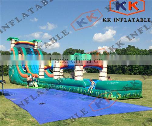 Cheap Jungle double inflatable slips n slides water games factory supply