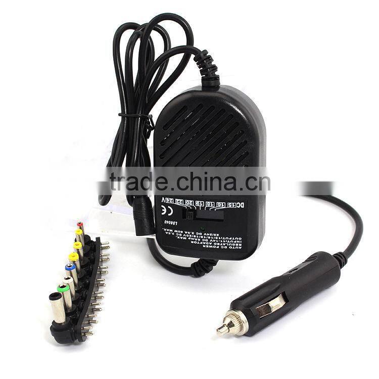80W Universal Laptop Car DC Charger Notebook Power Adapter- HP/DELL/IBM ThinkPad