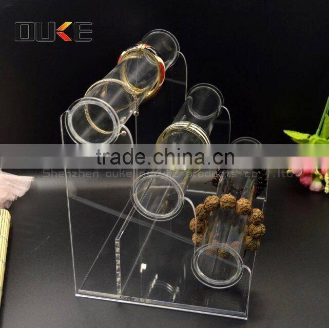 free standing custom clear acrylic jewelry display stand