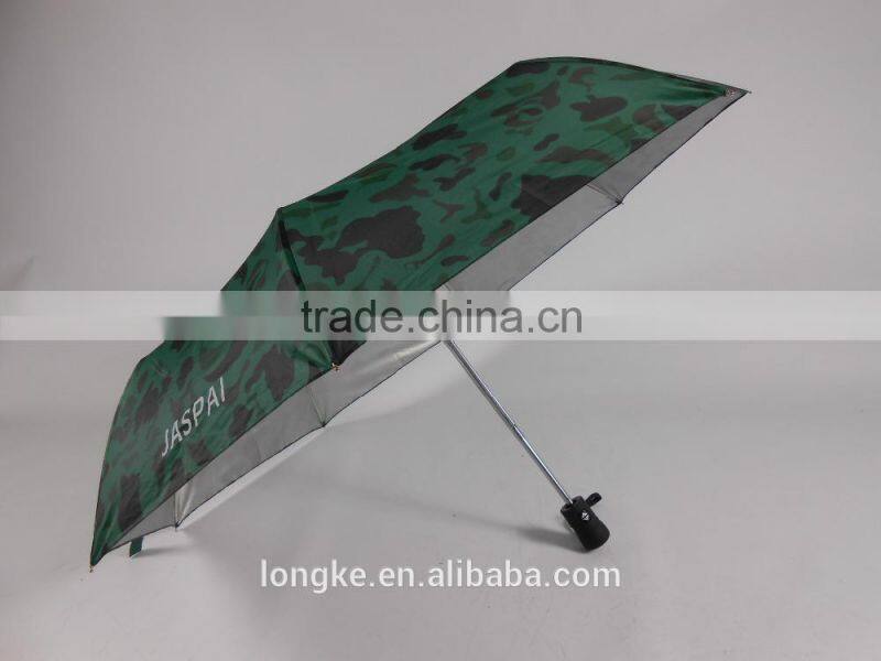 3 section auto open and close camouflage umbrella