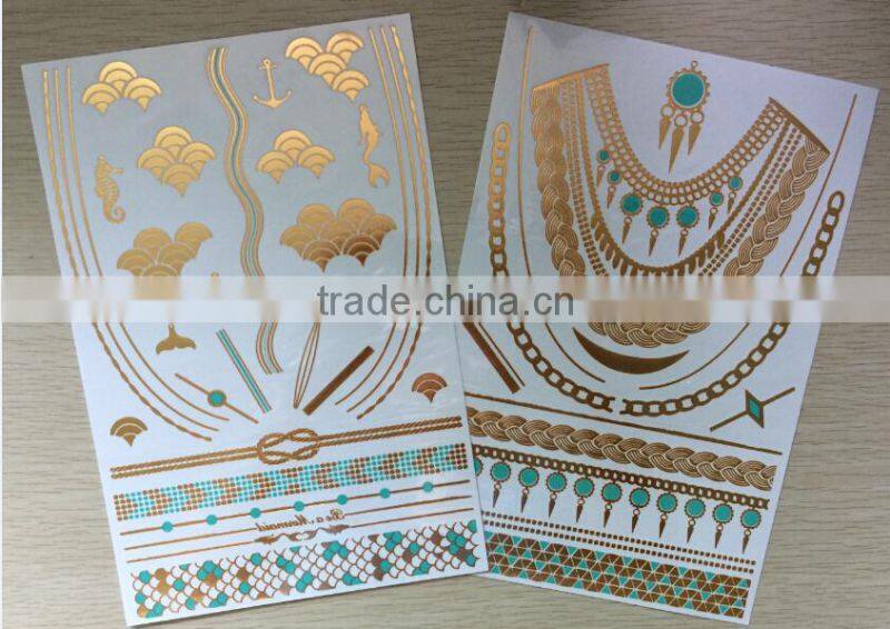 very good quality gold and silver foil metal hot stamp tattoo