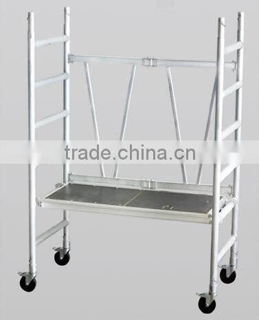 Aluminum scaffold with round legs