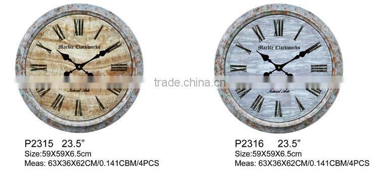 23" Round shape antique plastic wall clock for decor