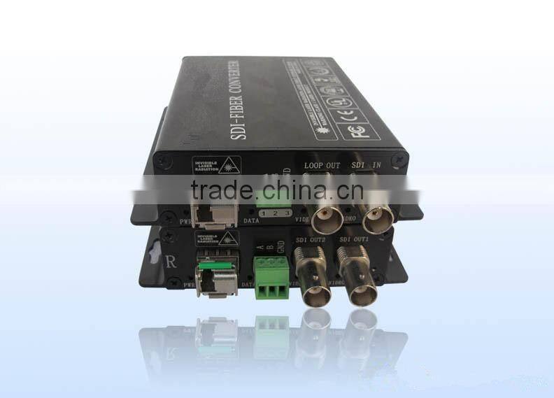 1 Channel VGA over fiber optic video converter transmitter and receiver set