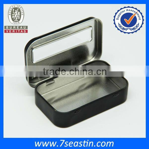 smoke cigarette metal tin box with hinge
