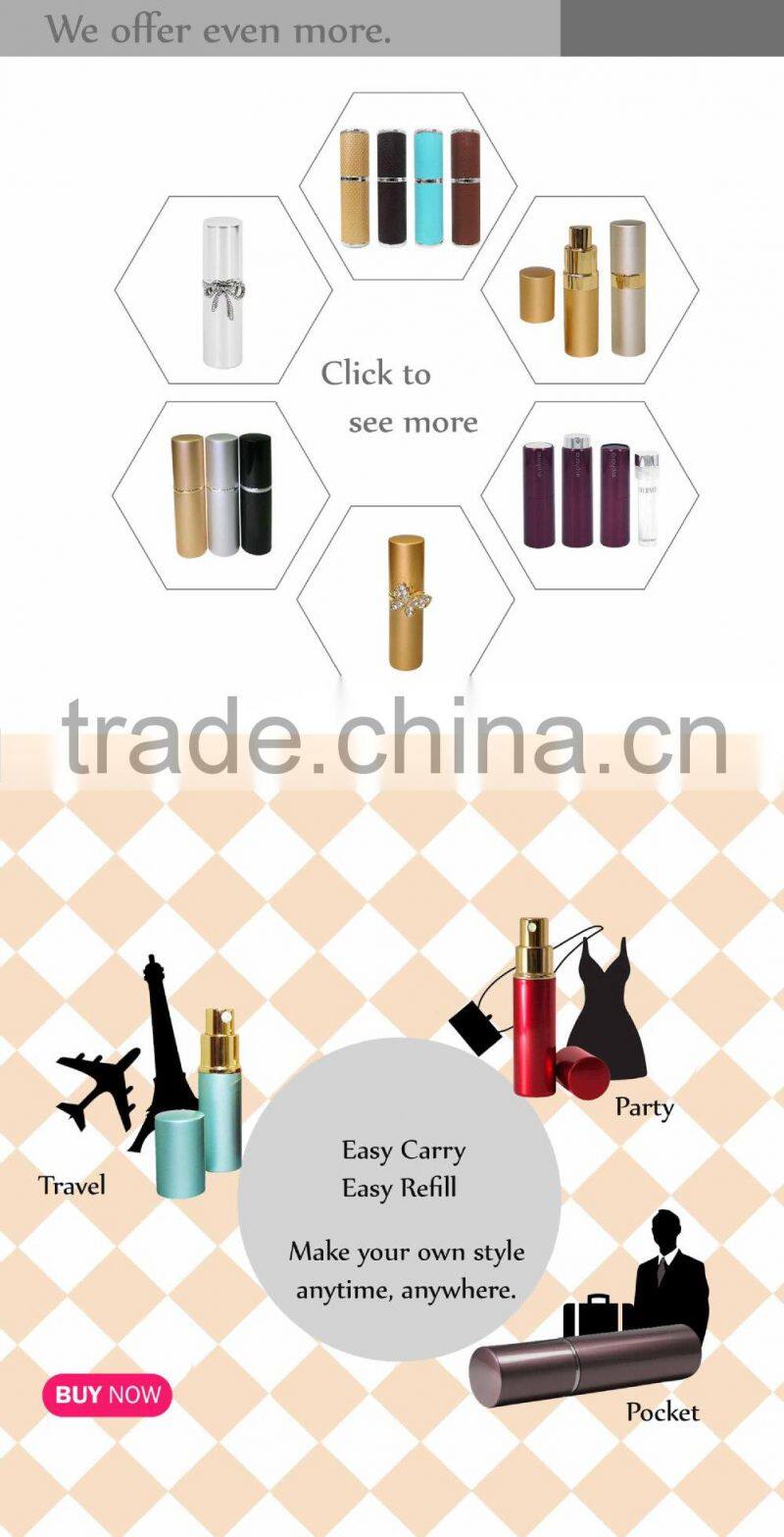 5ml elegant silver screen printing aluminum purse atomizer