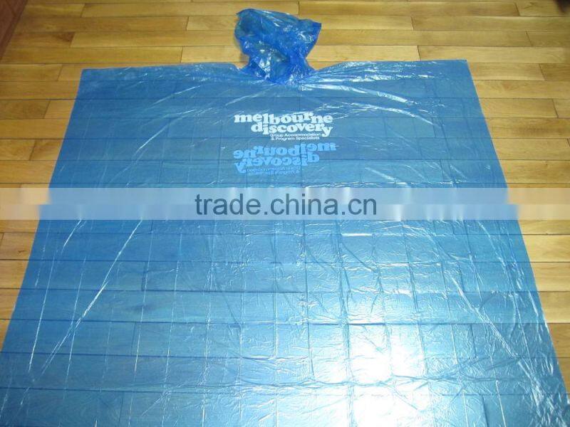 2016 Logo Printed Promotional Transparent PE Raincoat Disposable Plastic Raincoat
