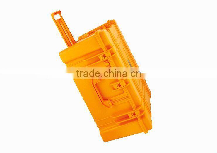 Wonderful dustproof hard plastic waterproof equipment tool case with foam and wheels