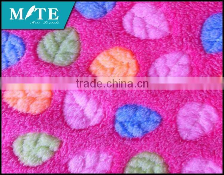 jacquard knit coral fleece for bathrobe Solid color polyester Jacquard flannel fleece for blankets china