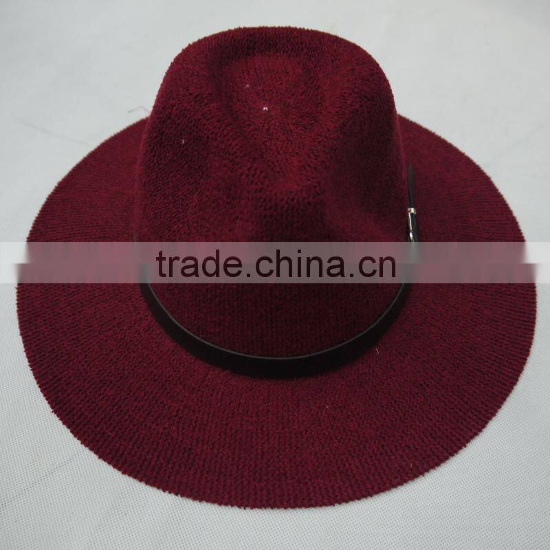 women acrylic red winter hat
