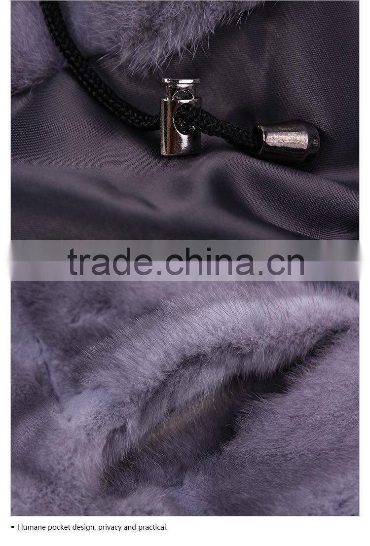 Fashion luxury light purple real women mink fur coat for sale