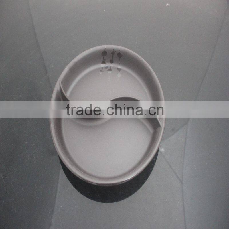 2015 hot selling manufacter wholeasle OEM colorful food melamine plates safe with divided 2 parts