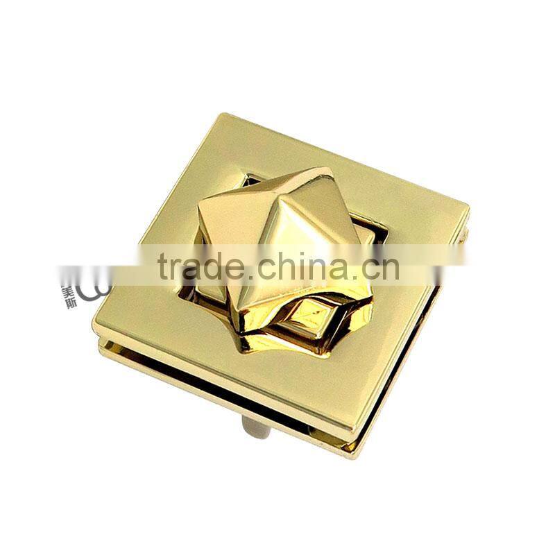 High Quality Bag Accessories Gold Metal Turn Lock