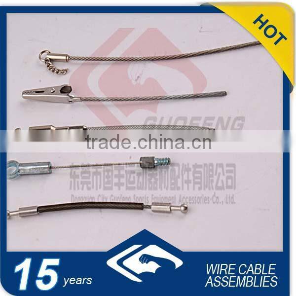 Aircraft cable with ball thimbel /carabiner/eyelet